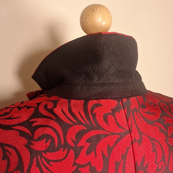 Kate Spad Flourish Swirl Brocade Blazer Black/Ripe Apple Size 4 - Picture 10 of 14